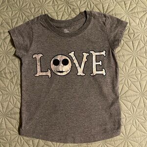 Disney Gray Kids T-Shirt with Skull Love Design